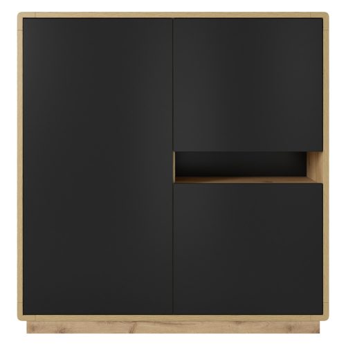 Aston TWLH42 komód - 3 ajtós (Taurus tölgy/matt fekete)