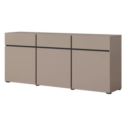 Cross CWMY43 komód - 3 ajtós, 3 fiókos (Congo fekete)