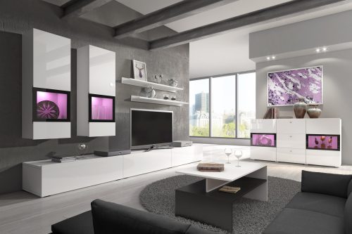 BAROS dohányzóasztal, fehér/fekete