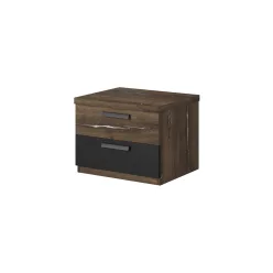 SIGMA - Éjjeliszekrény (Flagstaff tölgy/fekete/ezüst)