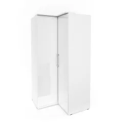 OPTIMA Sarokszekrény, fehér/fényes fehér