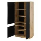 Aston TWLH13 zárt polcos szekrény - 3 ajtós (Taurus tölgy/matt fekete)