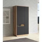 Aston TWLH13 zárt polcos szekrény - 3 ajtós (Taurus tölgy/matt fekete)