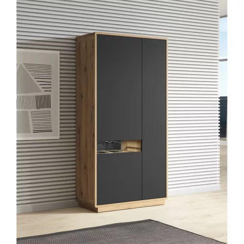 Aston TWLH13 zárt polcos szekrény - 3 ajtós (Taurus tölgy/matt fekete)