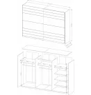 Galaxy M0EA59 gardróbszekrény - tolóajtós (Sötét San Remo tölgy)