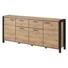 Aktiv TWLK25 komód - 4 ajtós, 2 fiókos (Taurus tölgy/fekete)