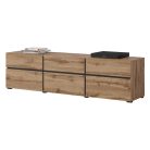 Cross N6MY41 TV állvány - 3 lenyíló ajtós, 3 fiókos (Wotan tölgy/fekete)