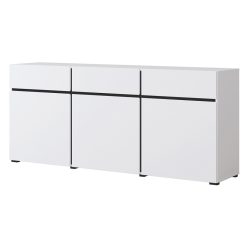 Cross 9WMY43 komód - 3 ajtós, 3 fiókos (Fehér/fekete)