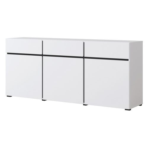 Cross 9WMY43 komód - 3 ajtós, 3 fiókos (Fehér/fekete)