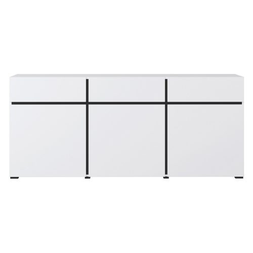 Cross 9WMY43 komód - 3 ajtós, 3 fiókos (Fehér/fekete)