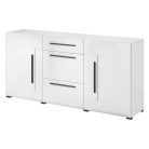 Tulsa 97FJ26 komód - 2 ajtós, 3 fiókos (Fehér/fényes fehér)