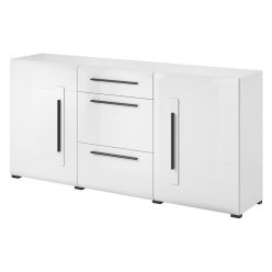   Tulsa 97FJ26 komód - 2 ajtós, 3 fiókos (Fehér/fényes fehér)