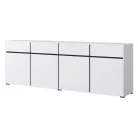 Cross 9WMY25 komód - 4 ajtós, 4 fiókos (Fehér/fekete)