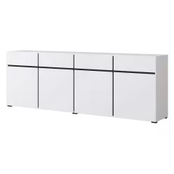 Cross 9WMY25 komód - 4 ajtós, 4 fiókos (Fehér/fekete)