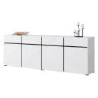 Cross 9WMY25 komód - 4 ajtós, 4 fiókos (Fehér/fekete)