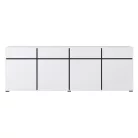 Cross 9WMY25 komód - 4 ajtós, 4 fiókos (Fehér/fekete)