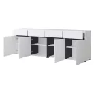 Cross 9WMY25 komód - 4 ajtós, 4 fiókos (Fehér/fekete)