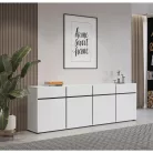 Cross 9WMY25 komód - 4 ajtós, 4 fiókos (Fehér/fekete)