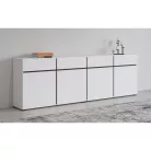 Cross 9WMY25 komód - 4 ajtós, 4 fiókos (Fehér/fekete)