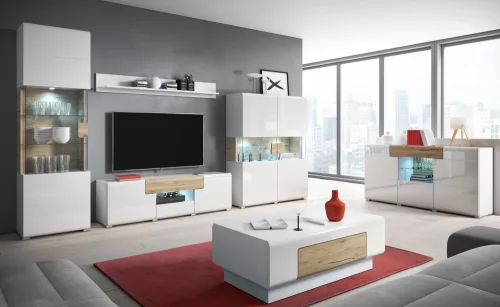 TOLEDO - Dohányzóasztal (fehér/san remo tölgy)