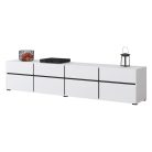 Cross 9WMY40 TV állvány - 4 lenyíló ajtós, 4 fiókos (Fehér/fekete)