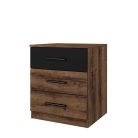 Beta ZB1622 éjjeliszekrény - (kolostor tölgy/fekete)