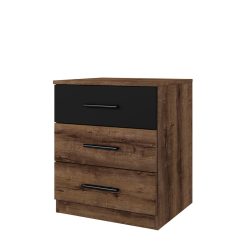 Beta ZB1622 éjjeliszekrény - (kolostor tölgy/fekete)
