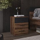 Beta ZB1622 éjjeliszekrény - (kolostor tölgy/fekete)