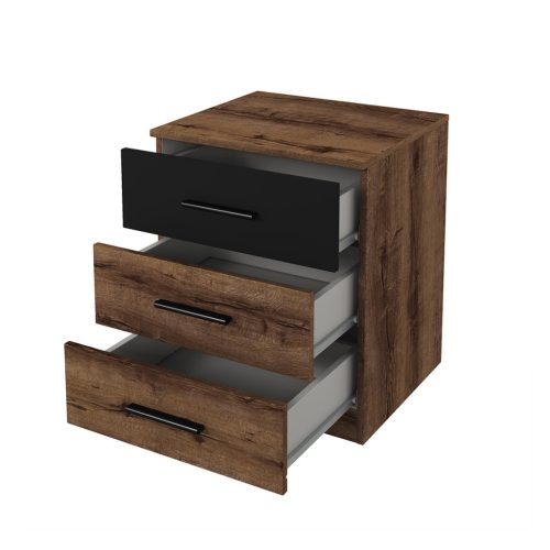 Beta ZB1622 éjjeliszekrény - (kolostor tölgy/fekete)
