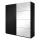 Beta W01656 gardróbszekrény - 180 - tolóajtós, tükörrel (Fekete/fekete üveg)