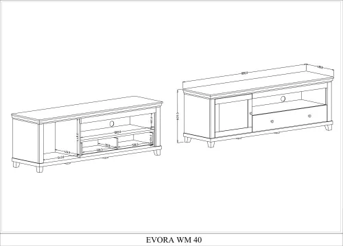 Evora - TV-szekrény (zöld/tölgy)