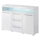 India 97DE26 komód - 132 - 2ajtós, 3 fiókos (Fehér)