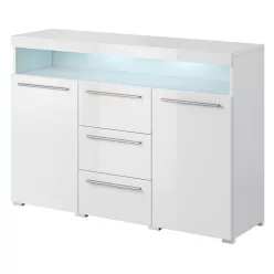 India 97DE26 komód - 132 - 2ajtós, 3 fiókos (Fehér)