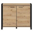 Aktiv TWLK45 komód - 2 ajtós (Taurus tölgy/fekete)