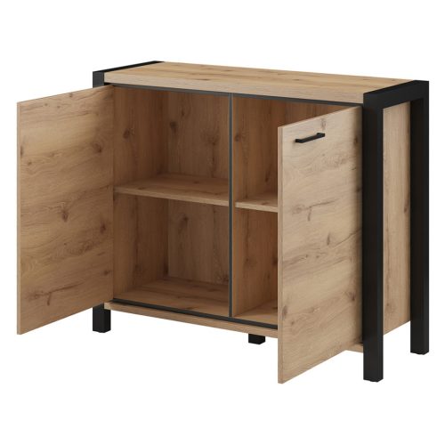 Aktiv TWLK45 komód - 2 ajtós (Taurus tölgy/fekete)