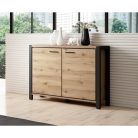 Aktiv TWLK45 komód - 2 ajtós (Taurus tölgy/fekete)