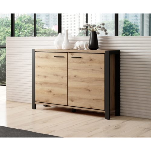 Aktiv TWLK45 komód - 2 ajtós (Taurus tölgy/fekete)