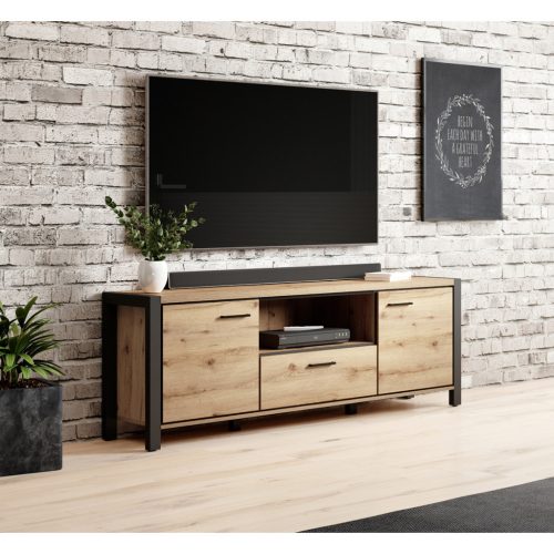 Aktiv TWLK41 TV állvány - 180 - 1 fiókos (Taurus tölgy/fekete)