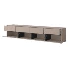 Cross CWMY40 TV állvány - 4 lenyíló ajtós, 4 fiókos (Congo fekete)