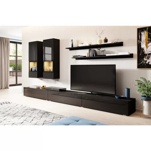 Athens W1LG10 nappali szett - (Matt fekete/fényes fekete)