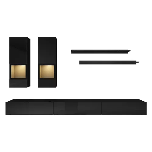 Athens W1LG10 nappali szett - (Matt fekete/fényes fekete)