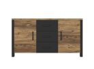 Olin wm komód (2D3S) - appenzeller fenyő/fekete szupermatt