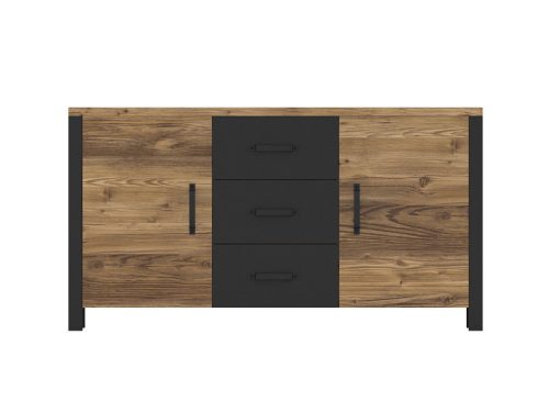 Olin wm komód (2D3S) - appenzeller fenyő/fekete szupermatt