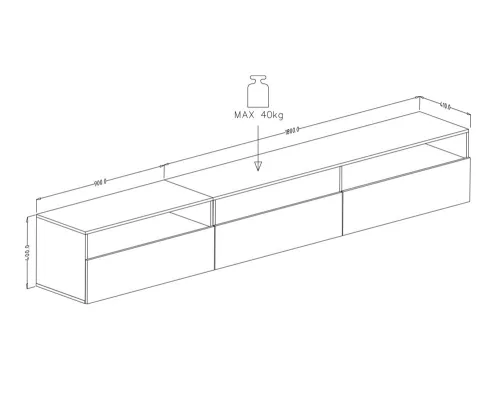 BAROS tv-szekrény, san remo tölgy