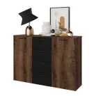 Beta ZB1626 komód - 2 ajtós, 4 fiókos (kolostor tölgy/fekete)