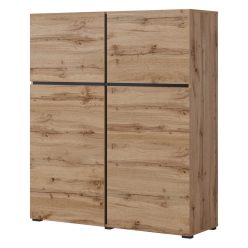 Cross N6MY76 komód - 4 ajtós (Wotan tölgy/fekete)