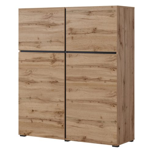 Cross N6MY76 komód - 4 ajtós (Wotan tölgy/fekete)