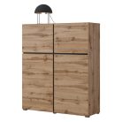 Cross N6MY76 komód - 4 ajtós (Wotan tölgy/fekete)