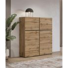 Cross N6MY76 komód - 4 ajtós (Wotan tölgy/fekete)