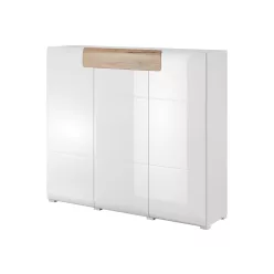 TOLEDO - Magas komód (fehér/san remo tölgy)